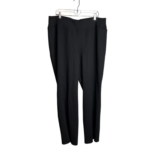 Livi Active Bootcut Ribbed Knit Pants Plus Size 18/20 Black Pull On Casual - Picture 1 of 8